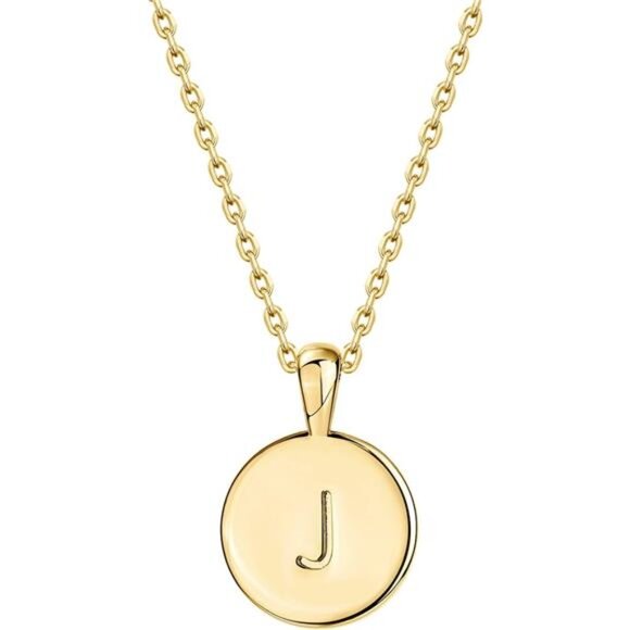 PAVOI 14K Gold Plated Initial Letter Pendant Necklace for Women - Picture 1 of 6